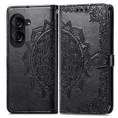 Custodia Portafoglio In Pelle Fantasia Modello Cover con Supporto per Asus ZenFone 10 Nero