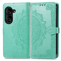 Custodia Portafoglio In Pelle Fantasia Modello Cover con Supporto per Asus ZenFone 10 Verde