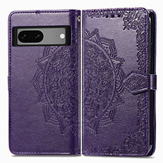 Custodia Portafoglio In Pelle Fantasia Modello Cover con Supporto per Google Pixel 7 5G Viola