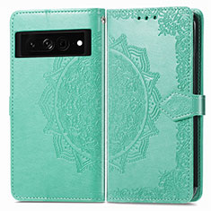 Custodia Portafoglio In Pelle Fantasia Modello Cover con Supporto per Google Pixel 7 Pro 5G Verde