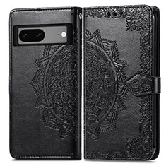 Custodia Portafoglio In Pelle Fantasia Modello Cover con Supporto per Google Pixel 7a 5G Nero