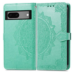 Custodia Portafoglio In Pelle Fantasia Modello Cover con Supporto per Google Pixel 7a 5G Verde