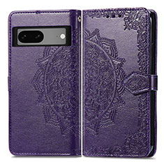 Custodia Portafoglio In Pelle Fantasia Modello Cover con Supporto per Google Pixel 7a 5G Viola