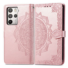 Custodia Portafoglio In Pelle Fantasia Modello Cover con Supporto per HTC U23 Pro 5G Oro Rosa