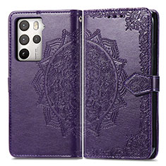 Custodia Portafoglio In Pelle Fantasia Modello Cover con Supporto per HTC U23 Pro 5G Viola