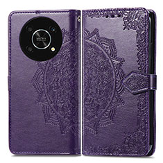 Custodia Portafoglio In Pelle Fantasia Modello Cover con Supporto per Huawei Enjoy 50 Pro Viola