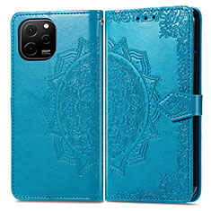 Custodia Portafoglio In Pelle Fantasia Modello Cover con Supporto per Huawei Enjoy 50z Blu