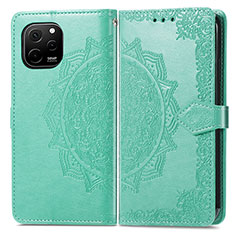 Custodia Portafoglio In Pelle Fantasia Modello Cover con Supporto per Huawei Enjoy 50z Verde