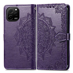 Custodia Portafoglio In Pelle Fantasia Modello Cover con Supporto per Huawei Enjoy 50z Viola