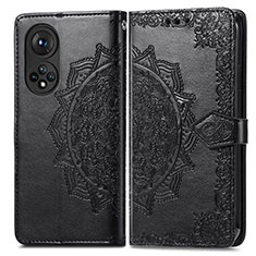 Custodia Portafoglio In Pelle Fantasia Modello Cover con Supporto per Huawei Honor 50 5G Nero