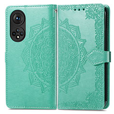 Custodia Portafoglio In Pelle Fantasia Modello Cover con Supporto per Huawei Honor 50 5G Verde