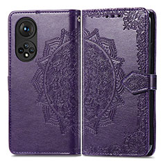 Custodia Portafoglio In Pelle Fantasia Modello Cover con Supporto per Huawei Honor 50 Pro 5G Viola