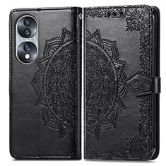 Custodia Portafoglio In Pelle Fantasia Modello Cover con Supporto per Huawei Honor 70 5G Nero