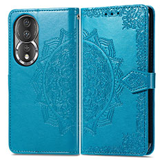 Custodia Portafoglio In Pelle Fantasia Modello Cover con Supporto per Huawei Honor 80 5G Blu