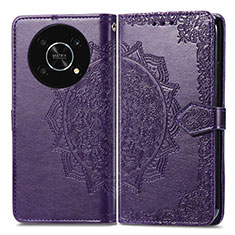 Custodia Portafoglio In Pelle Fantasia Modello Cover con Supporto per Huawei Honor Magic4 Lite 5G Viola