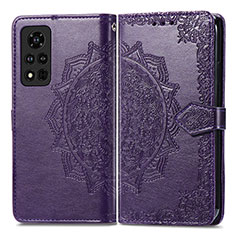 Custodia Portafoglio In Pelle Fantasia Modello Cover con Supporto per Huawei Honor V40 5G Viola