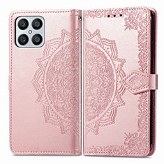 Custodia Portafoglio In Pelle Fantasia Modello Cover con Supporto per Huawei Honor X8 4G Oro Rosa