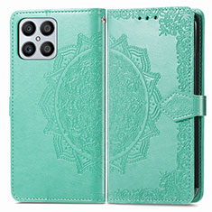 Custodia Portafoglio In Pelle Fantasia Modello Cover con Supporto per Huawei Honor X8 4G Verde