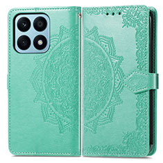 Custodia Portafoglio In Pelle Fantasia Modello Cover con Supporto per Huawei Honor X8a 4G Verde