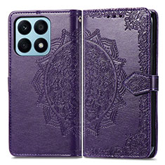 Custodia Portafoglio In Pelle Fantasia Modello Cover con Supporto per Huawei Honor X8a 4G Viola