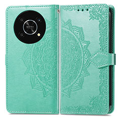 Custodia Portafoglio In Pelle Fantasia Modello Cover con Supporto per Huawei Honor X9 5G Verde