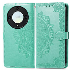 Custodia Portafoglio In Pelle Fantasia Modello Cover con Supporto per Huawei Honor X9a 5G Verde