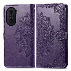 Custodia Portafoglio In Pelle Fantasia Modello Cover con Supporto per Huawei Nova 10 Pro Viola