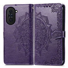 Custodia Portafoglio In Pelle Fantasia Modello Cover con Supporto per Huawei Nova 10 Viola