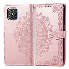 Custodia Portafoglio In Pelle Fantasia Modello Cover con Supporto per Huawei Nova 8 SE 4G Oro Rosa