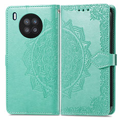 Custodia Portafoglio In Pelle Fantasia Modello Cover con Supporto per Huawei Nova 8i Verde