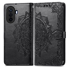 Custodia Portafoglio In Pelle Fantasia Modello Cover con Supporto per Huawei Nova Y70 Plus Nero