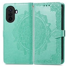 Custodia Portafoglio In Pelle Fantasia Modello Cover con Supporto per Huawei Nova Y71 Verde