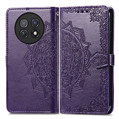 Custodia Portafoglio In Pelle Fantasia Modello Cover con Supporto per Huawei Nova Y91 Viola