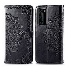 Custodia Portafoglio In Pelle Fantasia Modello Cover con Supporto per Huawei P40 Pro Nero