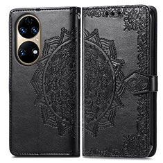 Custodia Portafoglio In Pelle Fantasia Modello Cover con Supporto per Huawei P50 Nero