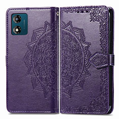 Custodia Portafoglio In Pelle Fantasia Modello Cover con Supporto per Motorola Moto E13 Viola