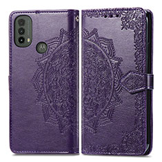 Custodia Portafoglio In Pelle Fantasia Modello Cover con Supporto per Motorola Moto E20 Viola