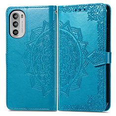 Custodia Portafoglio In Pelle Fantasia Modello Cover con Supporto per Motorola Moto Edge (2022) 5G Blu