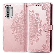 Custodia Portafoglio In Pelle Fantasia Modello Cover con Supporto per Motorola Moto Edge (2022) 5G Oro Rosa