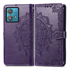 Custodia Portafoglio In Pelle Fantasia Modello Cover con Supporto per Motorola Moto Edge 40 Neo 5G Viola