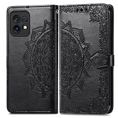 Custodia Portafoglio In Pelle Fantasia Modello Cover con Supporto per Motorola Moto Edge 40 Pro 5G Nero