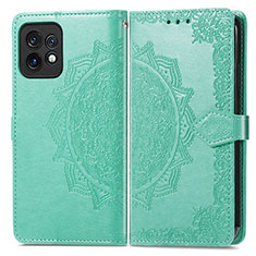 Custodia Portafoglio In Pelle Fantasia Modello Cover con Supporto per Motorola Moto Edge 40 Pro 5G Verde