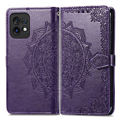 Custodia Portafoglio In Pelle Fantasia Modello Cover con Supporto per Motorola Moto Edge Plus (2023) 5G Viola