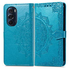 Custodia Portafoglio In Pelle Fantasia Modello Cover con Supporto per Motorola Moto Edge X30 5G Blu