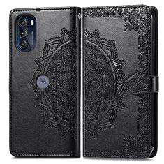 Custodia Portafoglio In Pelle Fantasia Modello Cover con Supporto per Motorola Moto G 5G (2022) Nero