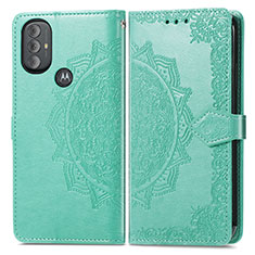 Custodia Portafoglio In Pelle Fantasia Modello Cover con Supporto per Motorola Moto G Play (2023) Verde