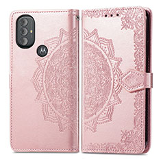 Custodia Portafoglio In Pelle Fantasia Modello Cover con Supporto per Motorola Moto G Play Gen 2 Oro Rosa