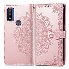 Custodia Portafoglio In Pelle Fantasia Modello Cover con Supporto per Motorola Moto G Pure Oro Rosa