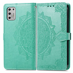 Custodia Portafoglio In Pelle Fantasia Modello Cover con Supporto per Motorola Moto G Stylus (2021) Verde