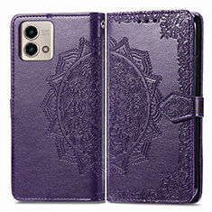 Custodia Portafoglio In Pelle Fantasia Modello Cover con Supporto per Motorola Moto G Stylus (2023) 4G Viola